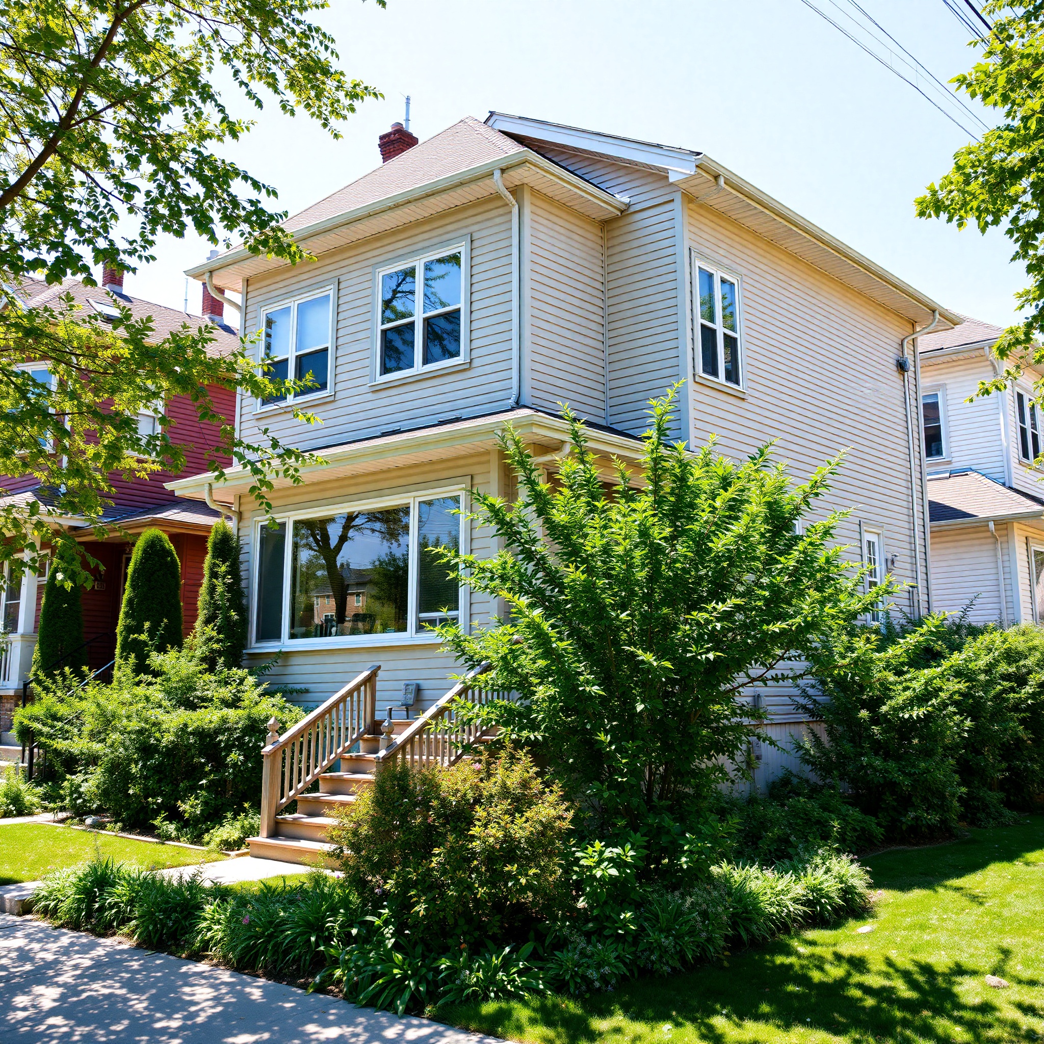 Modern rental property building exterior with professional photography of real estate