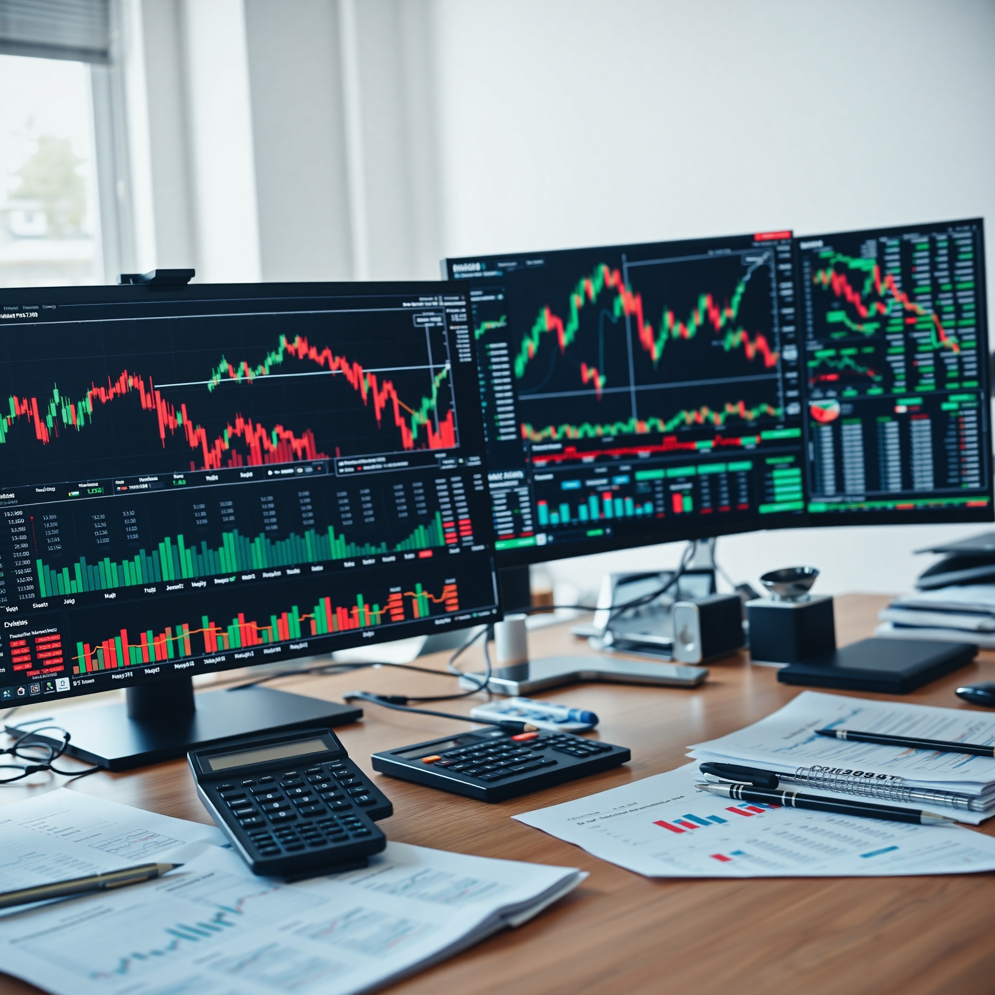 Investment portfolio with dividend stocks chart and financial analysis